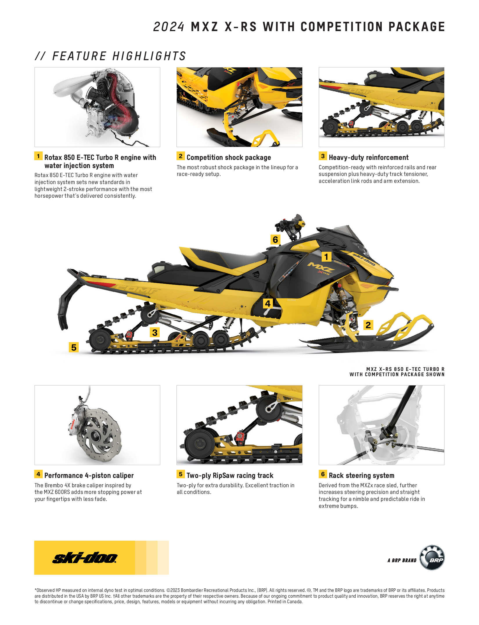 2024 Ski-Doo MXZ X-RS Competition Package specs 2