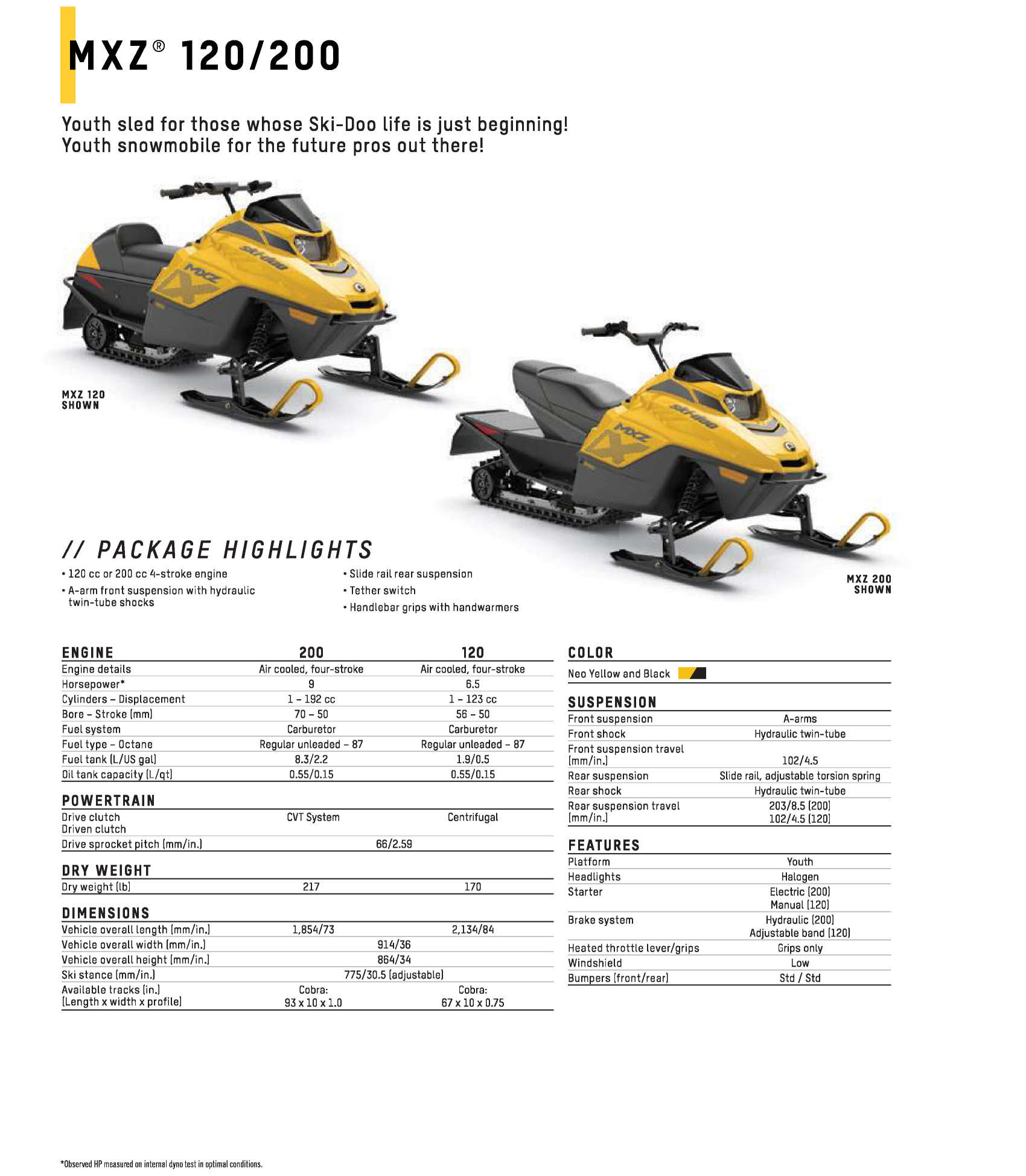 2025 Ski-Doo MXZ 120 and 200 Kids Sled