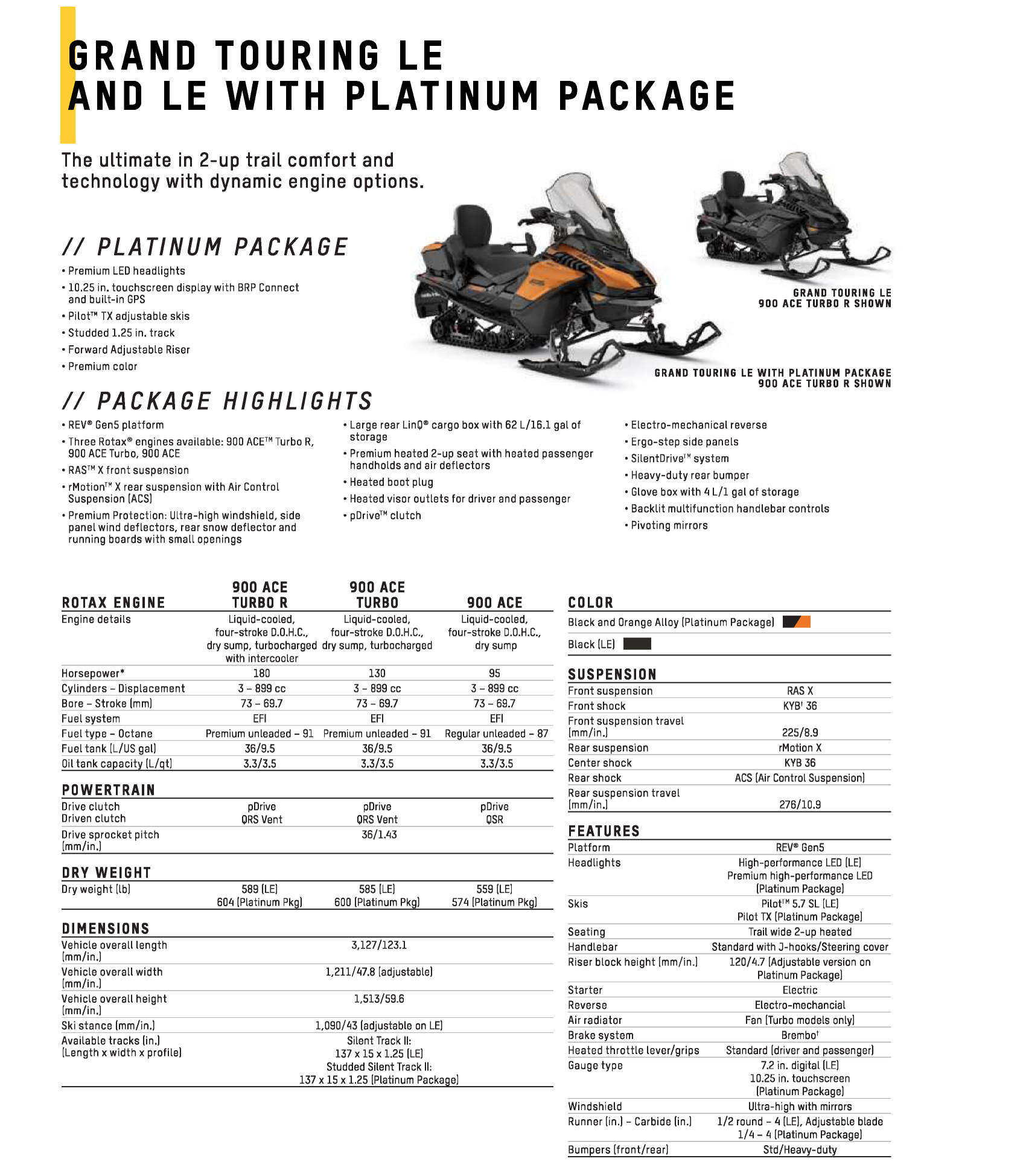 2025 Ski-Doo Grand Touring LE Platinum