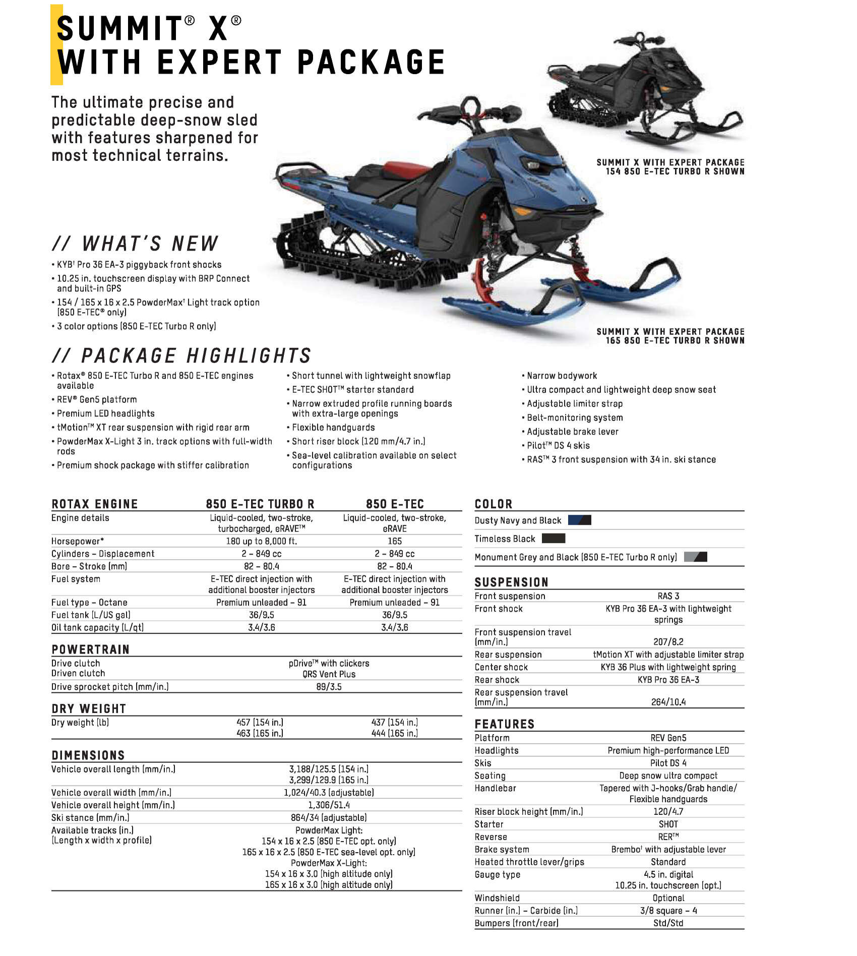 2025 Ski Doo Specs Summit X Expert