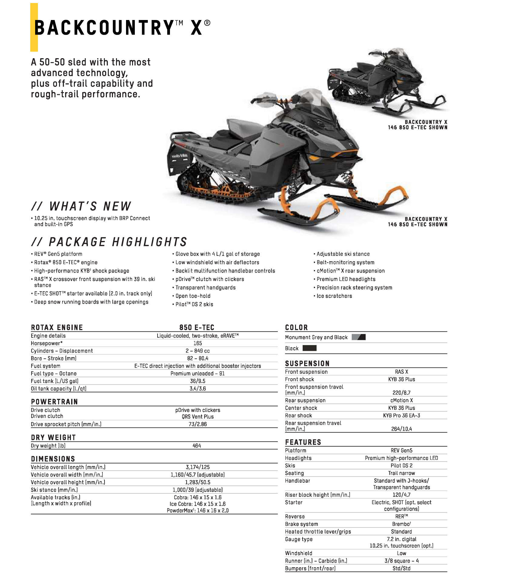 2025 Ski Doo Specs Backcountry X