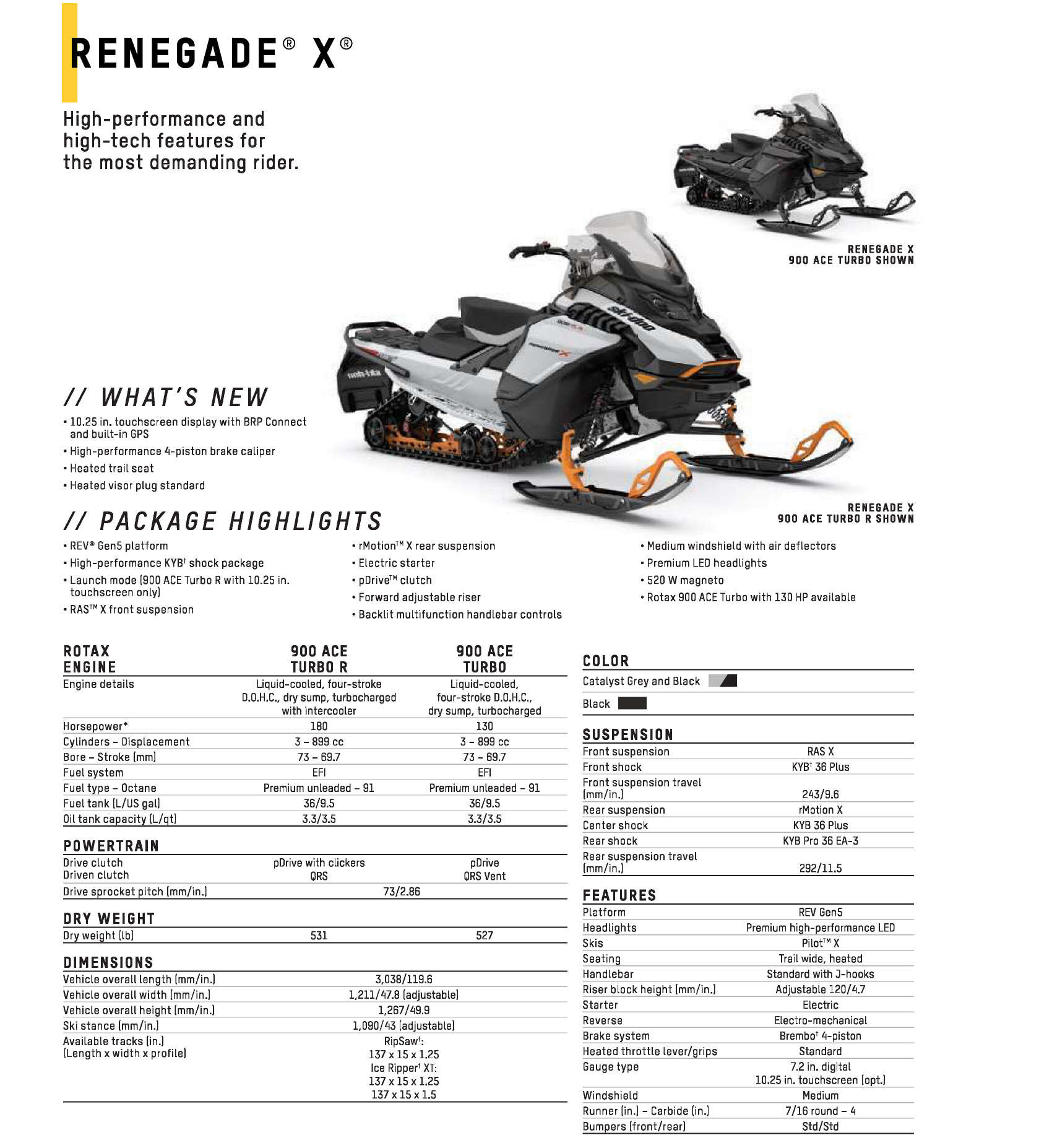 2025 Ski Doo Specs Renegade X